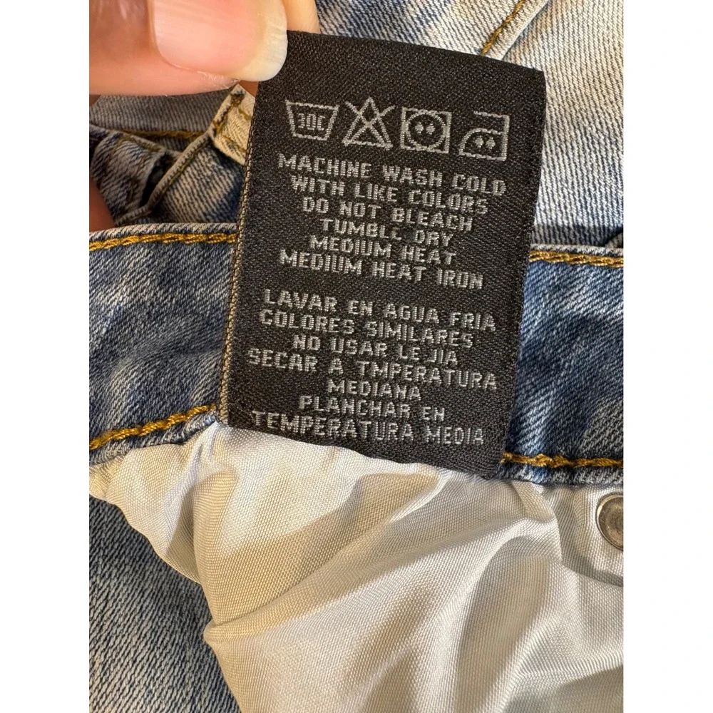 Valaba Mens Distressed Slim Fit Blue Jeans Light Wash Stretch Denim 34x32